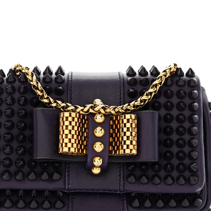 Christian Louboutin Calfskin Spiked Sweety Charity Crossbody Bag Purple 8 of 12