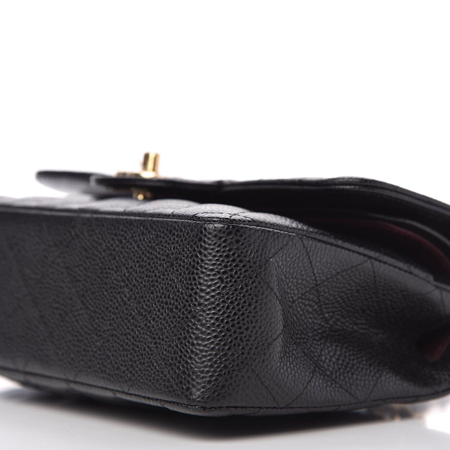 Caviar Quilted Small Double Flap Black