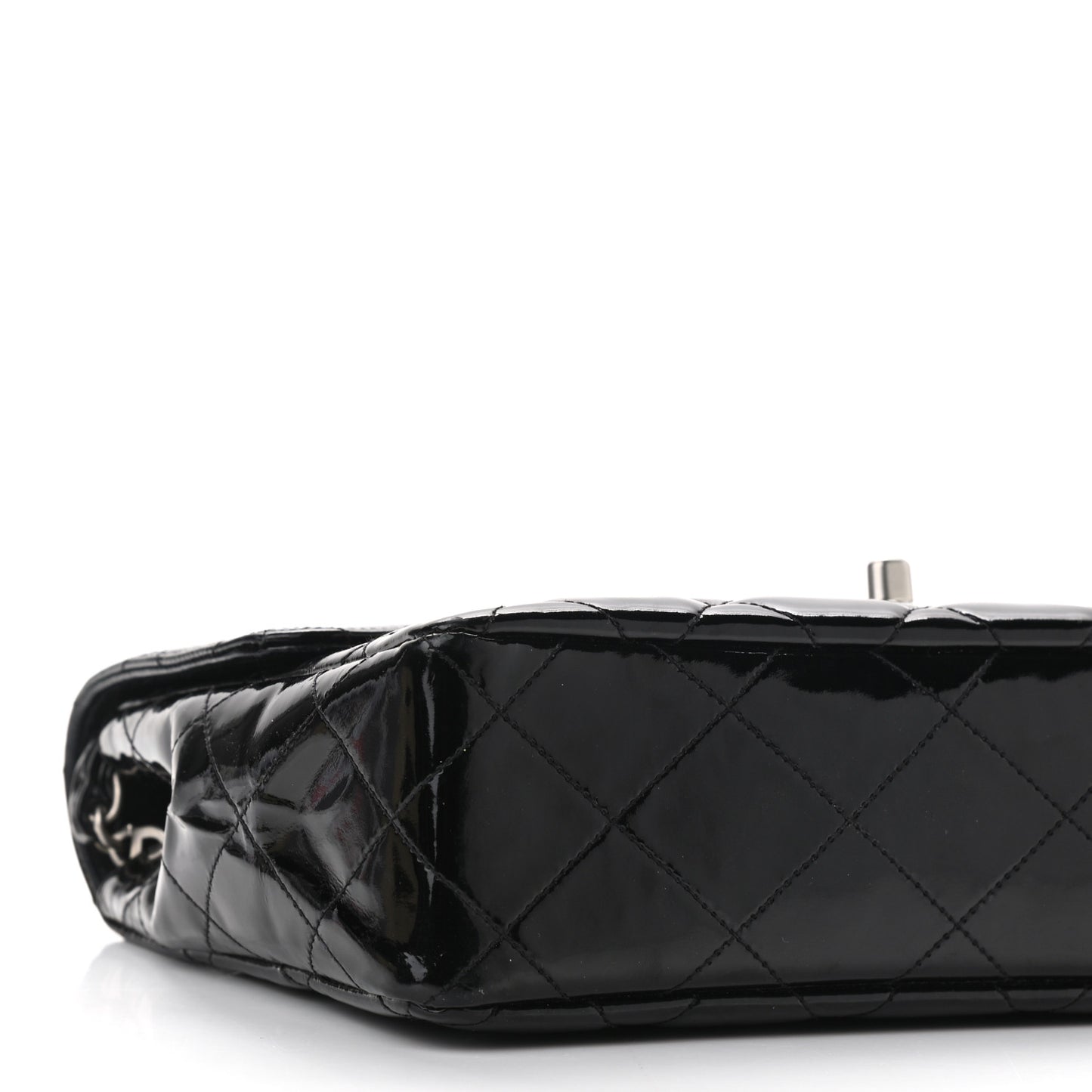 Patent Quilted Medium Single Flap Black