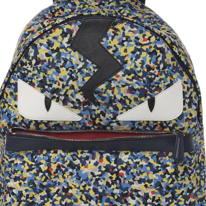 Fendi Nylon Vitello Elite Flamingo Granite Lightning Monster Eyes Backpack Multicolor Lavagna 9 of 9