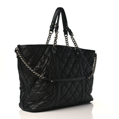 Chanel Calfskin Quilted Casual Riviera Tote Black 2 of 9