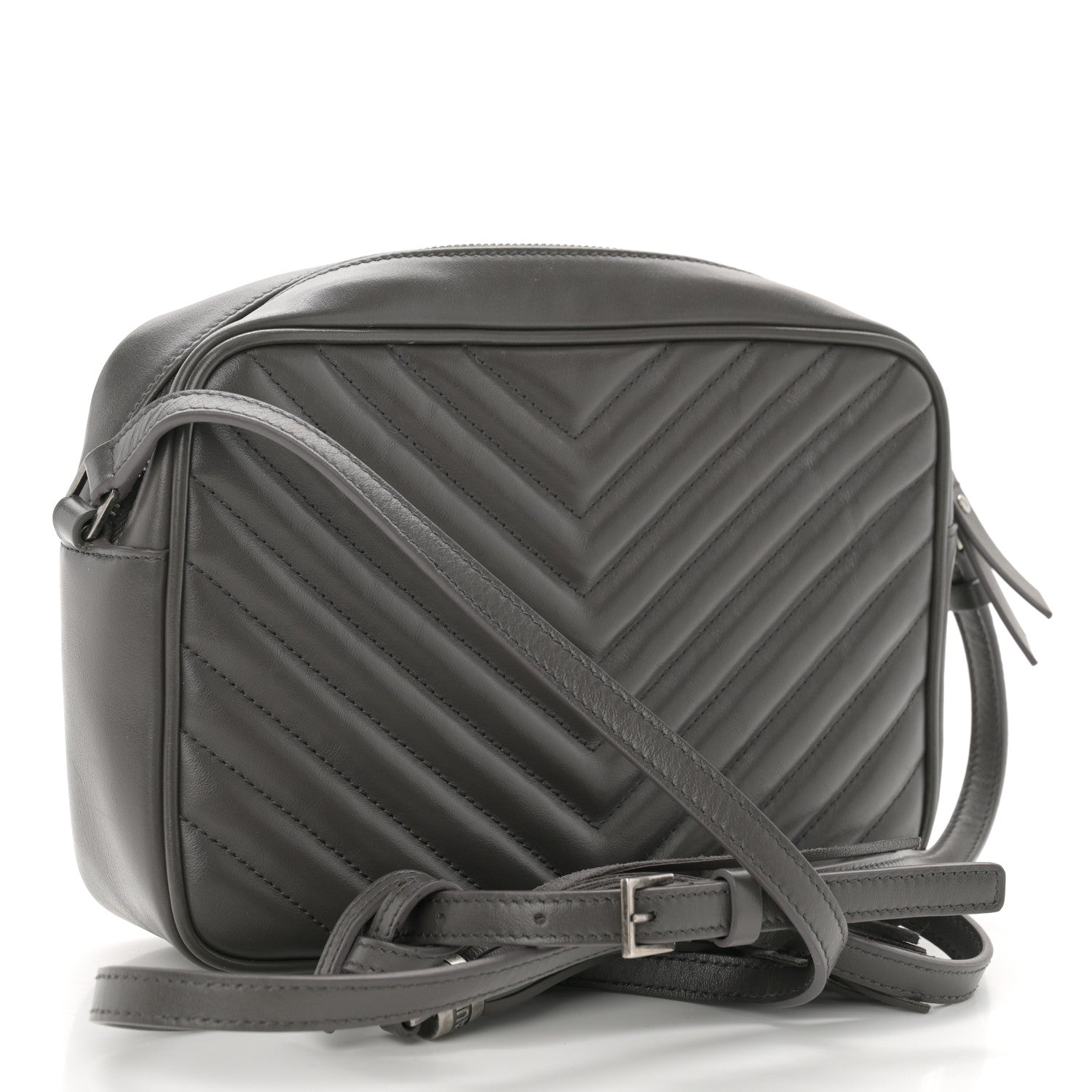 Saint Laurent Calfskin Matelasse Monogram Lou Camera Bag Dark Smog 3 of 12