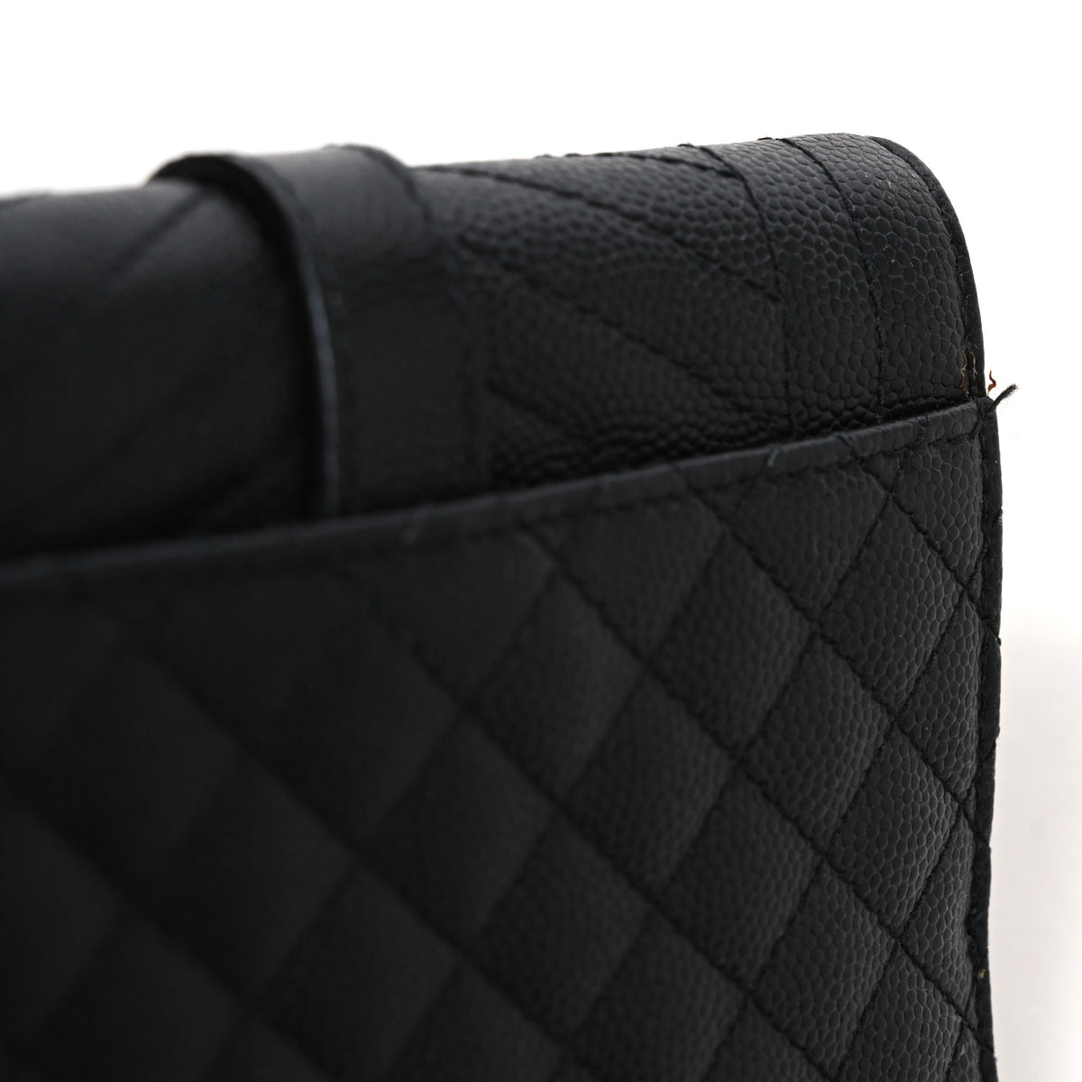 Grain De Poudre Mixed Matelasse Triquilt Monogram Compact Tri Fold Wallet Black