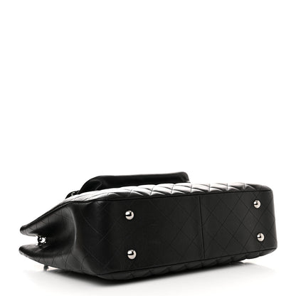 Chanel Lambskin Quilted Front Flap Tote Black 4 of 12