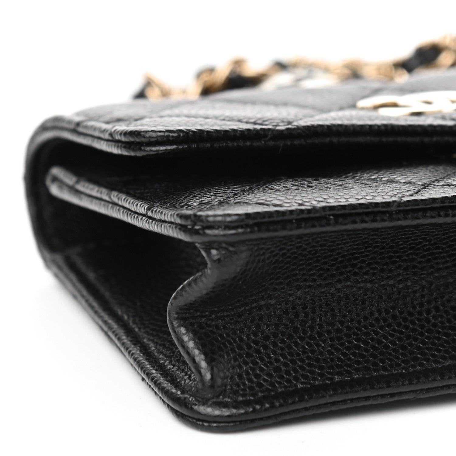 Chanel Caviar Quilted Pearl Card Holder On Chain Black 8 of 9