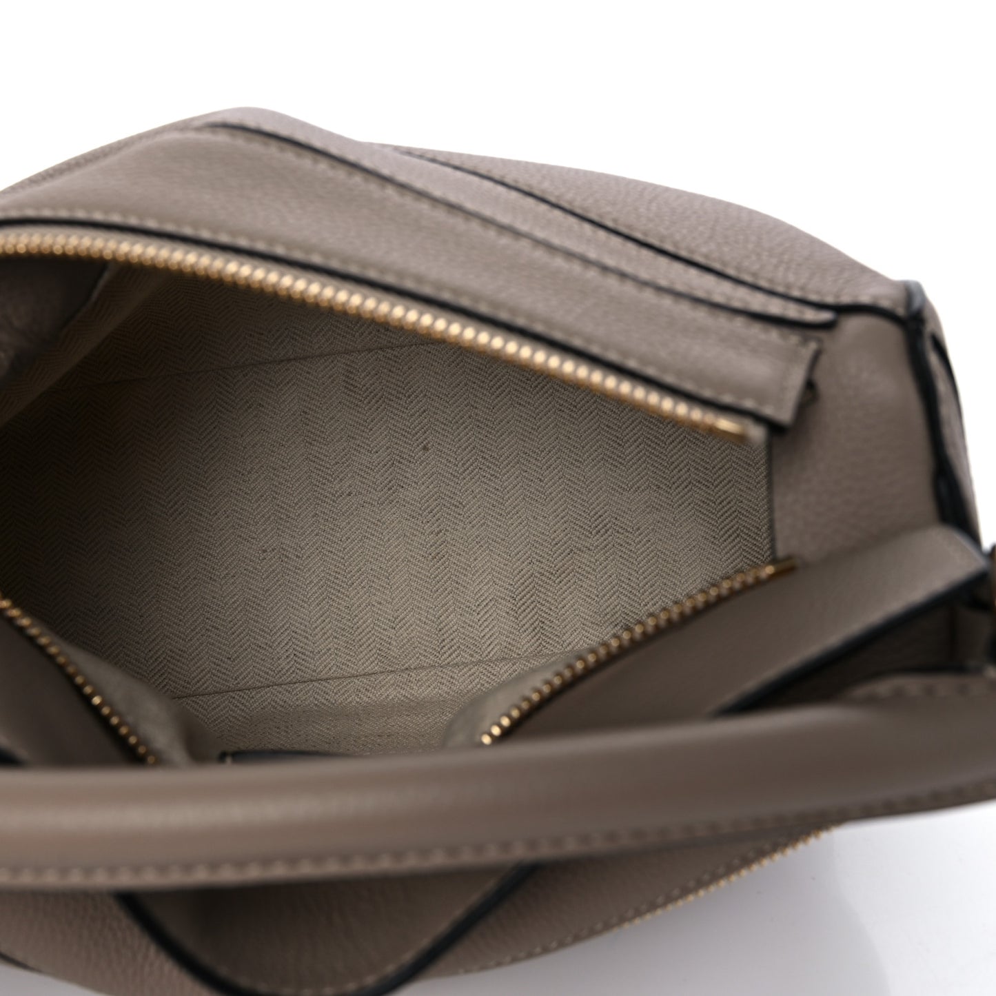 Grained Calfskin Small Puzzle Bag Sand