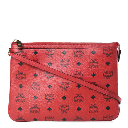 MCM Visetos Liz Shopper Tote Pouch Ruby Red 1 of 6