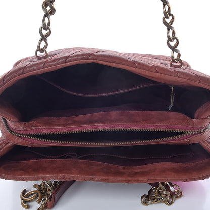 Chanel Iridescent Calfskin Chevron Quilted Surpique Tote Burgundy 6 of 18