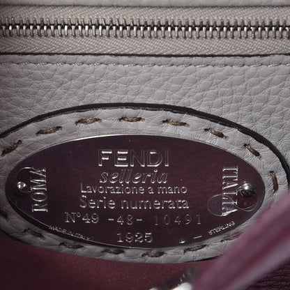 Fendi Cuoio Romano Selleria Bi-Color Mini Peekaboo Iconic Satchel Bordeaux Grigio Polvere 7 of 8