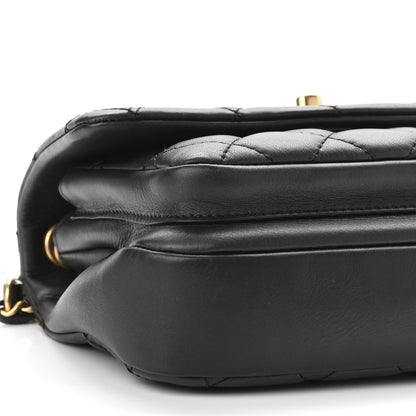 Chanel Calfskin Quilted Top Handle Flap Black 9 of 11