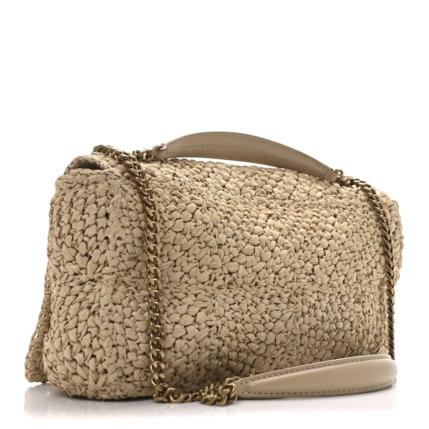 Saint Laurent Raffia Monogram Medium Jamie Natural Avorio 3 of 10