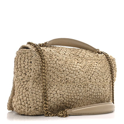 Saint Laurent Raffia Monogram Medium Jamie Natural Avorio 3 of 10