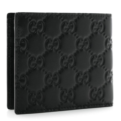 Gucci GG Calfskin Embossed Emblem Bi-Fold Wallet Black 3 of 7