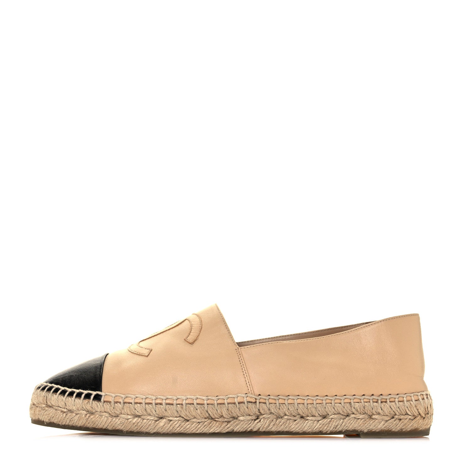 Chanel Lambskin CC Espadrilles 42 Beige Black 1 of 9