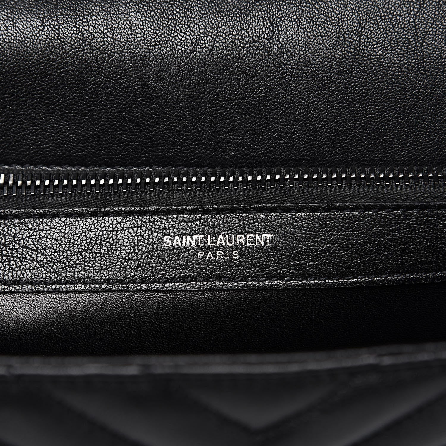 Saint Laurent Sheepskin Matelasse Chevron Monogram Monochrome Large College Satchel Black 6 of 14