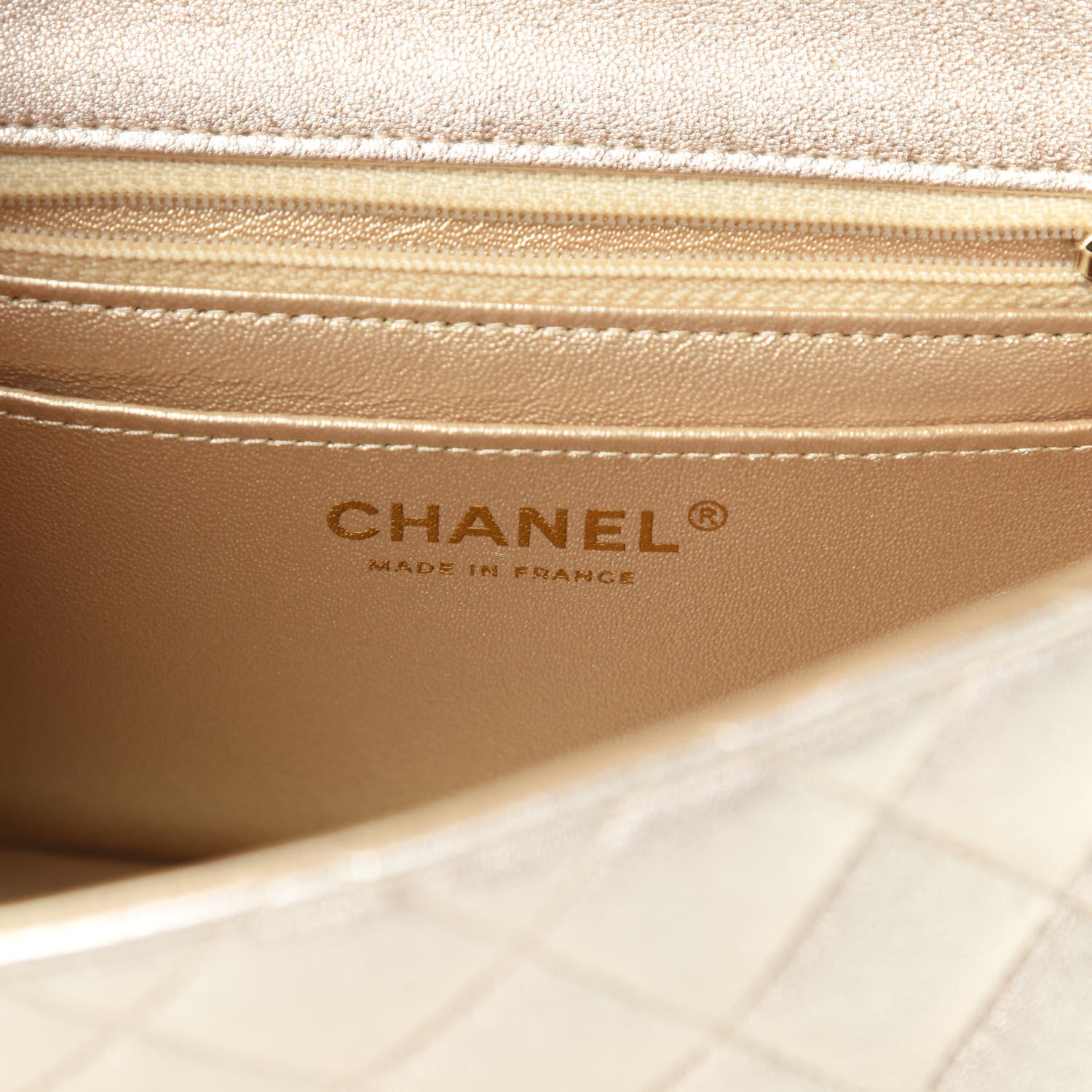 Chanel Metallic Lambskin Quilted Mini Square Flap Gold 6 of 10