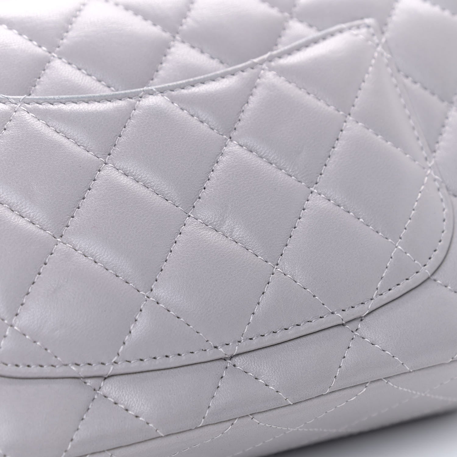 Chanel Lambskin Quilted Mini Rectangular Flap Grey 10 of 12