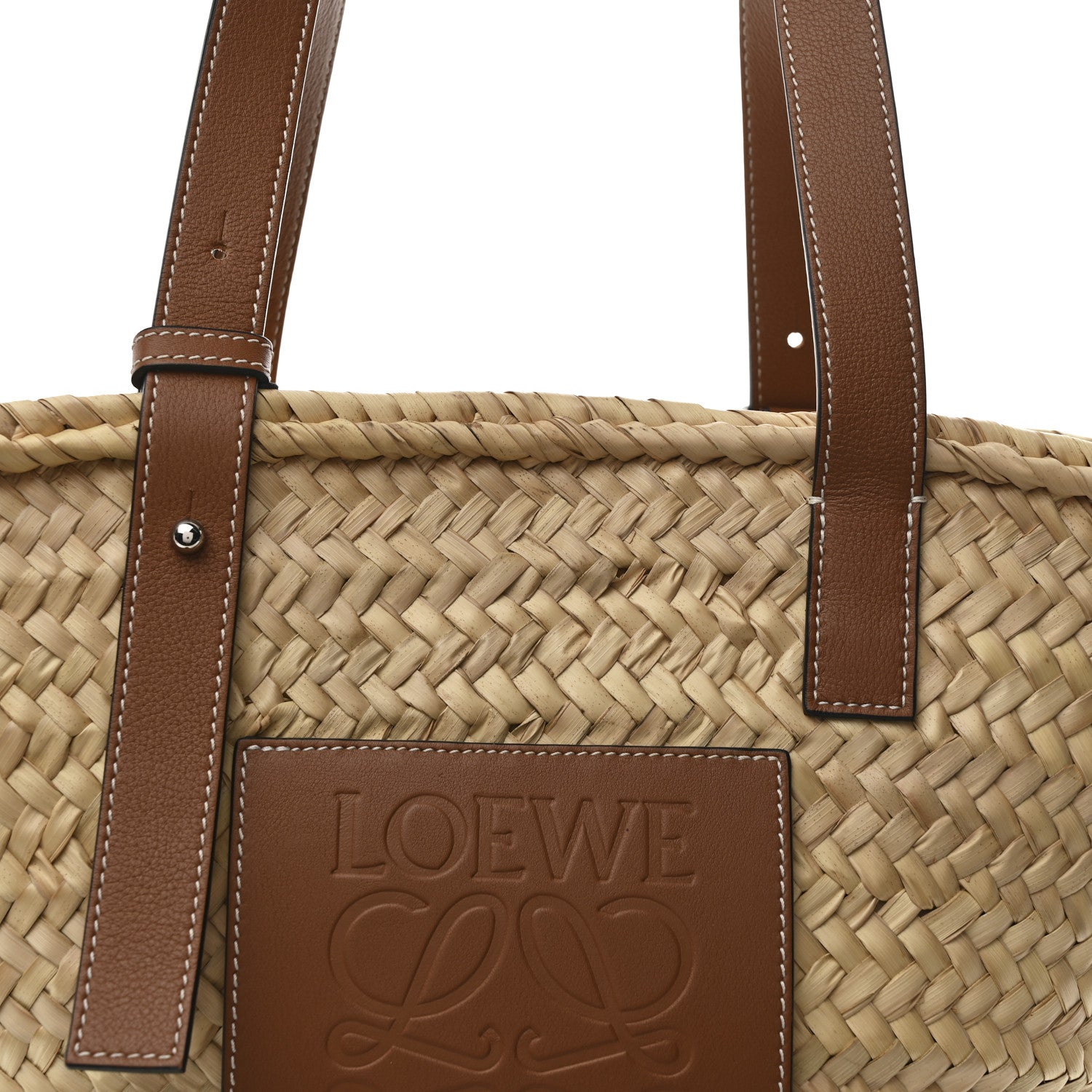 Loewe Raffia Basket Tote Bag Natural Tan 8 of 11