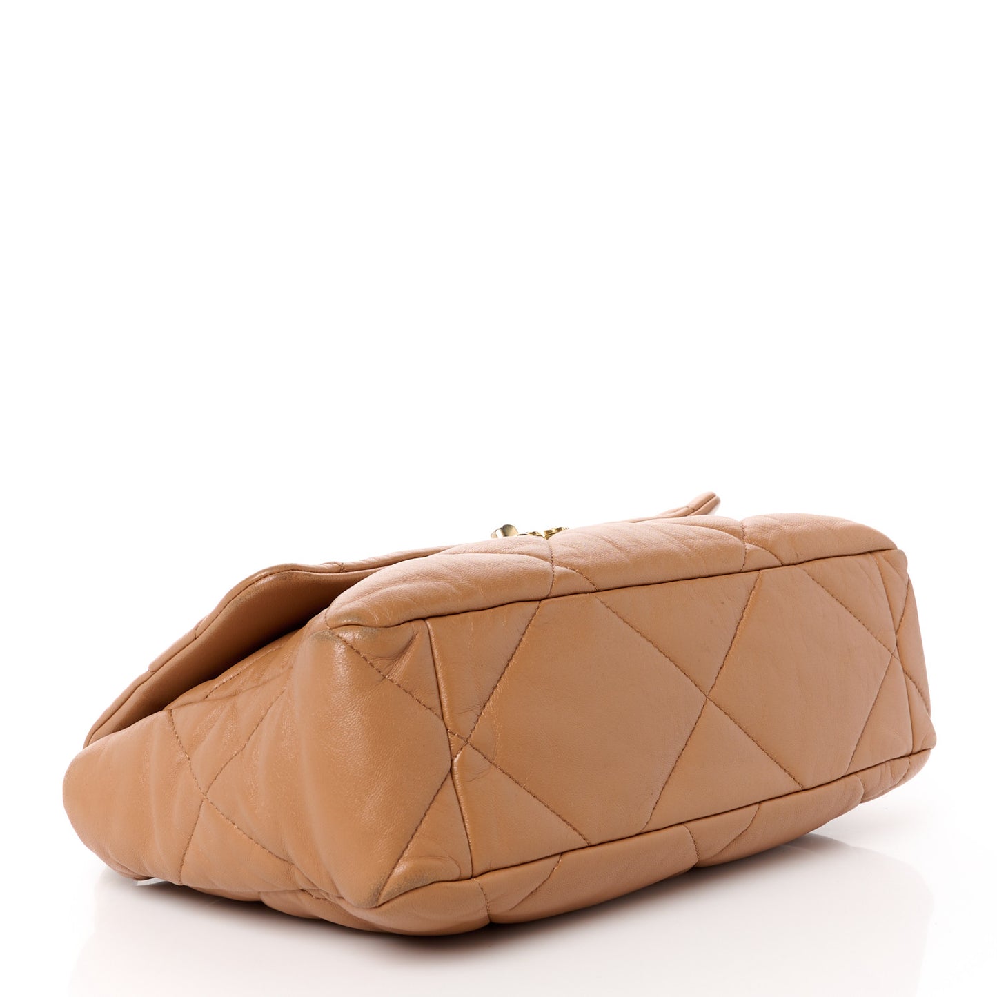 Lambskin Quilted Large Chanel 19 Flap Brown