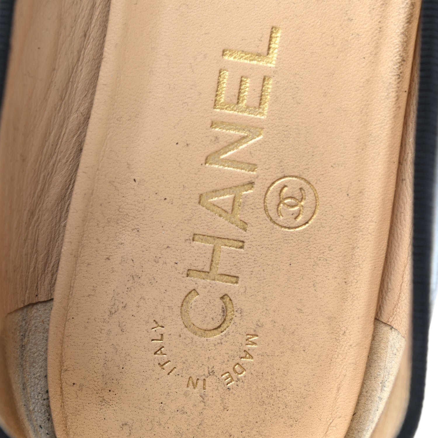 Chanel Lambskin Patent Cap Toe Ballerina Flats 38 Black 7 of 8