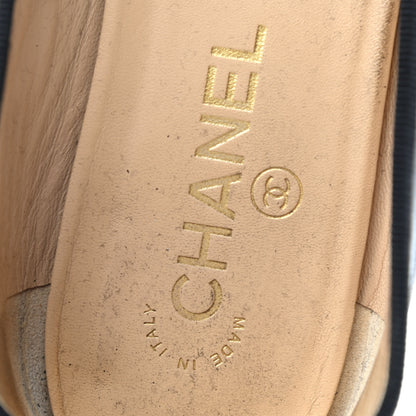 Chanel Lambskin Patent Cap Toe Ballerina Flats 38 Black 7 of 8