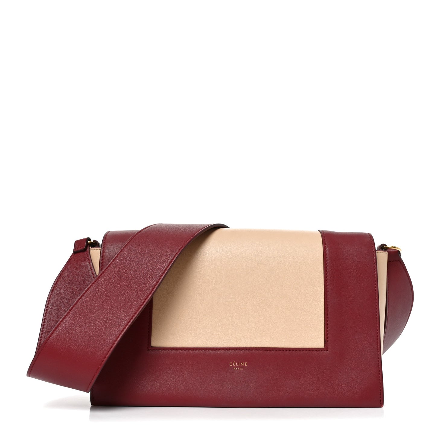 Shiny Smooth Calfskin Medium Frame Shoulder Bag Ruby Nude