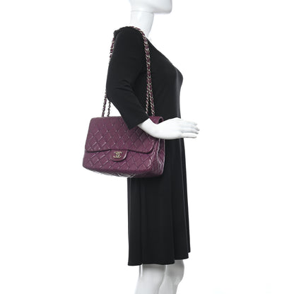 Chanel Lambskin Quilted Jumbo Single Flap Purple 3 of 11