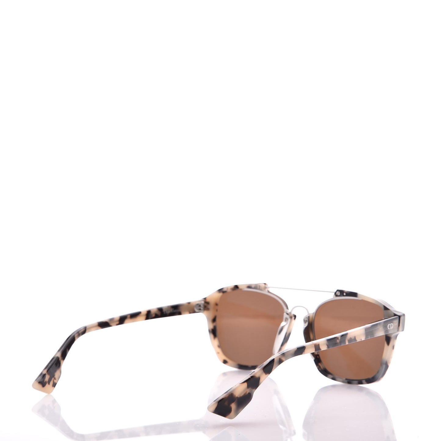 Abstract Square Mirrored Sunglasses Spotted Havana Blue