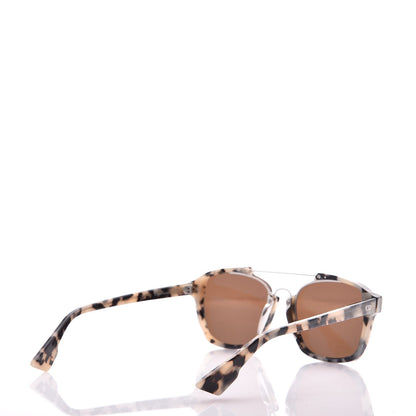Christian Dior Abstract Square Mirrored Sunglasses Spotted Havana Blue 4 of 10