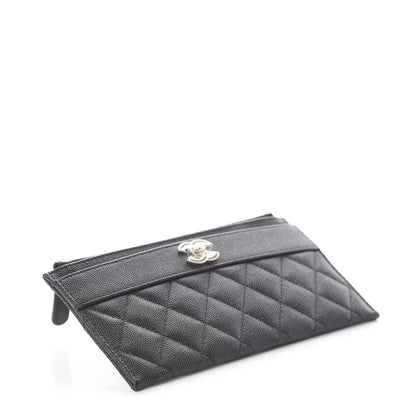 Chanel Caviar Quilted Mademoiselle Vintage Zip Pouch Black 3 of 6
