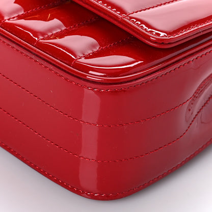 Saint Laurent Patent Matelasse Monogram Small Vicky Chain Bag Red 7 of 8