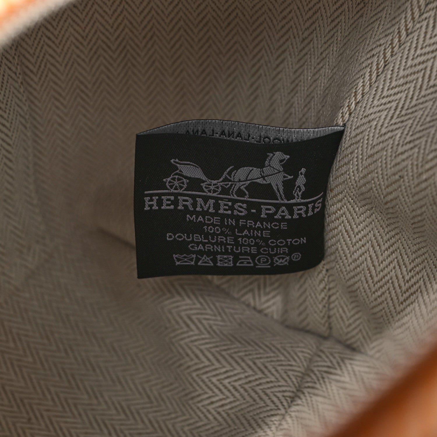 Hermes Merino Wool Large Au Carre Bride-A-Brac Pouch Fauve 6 of 9