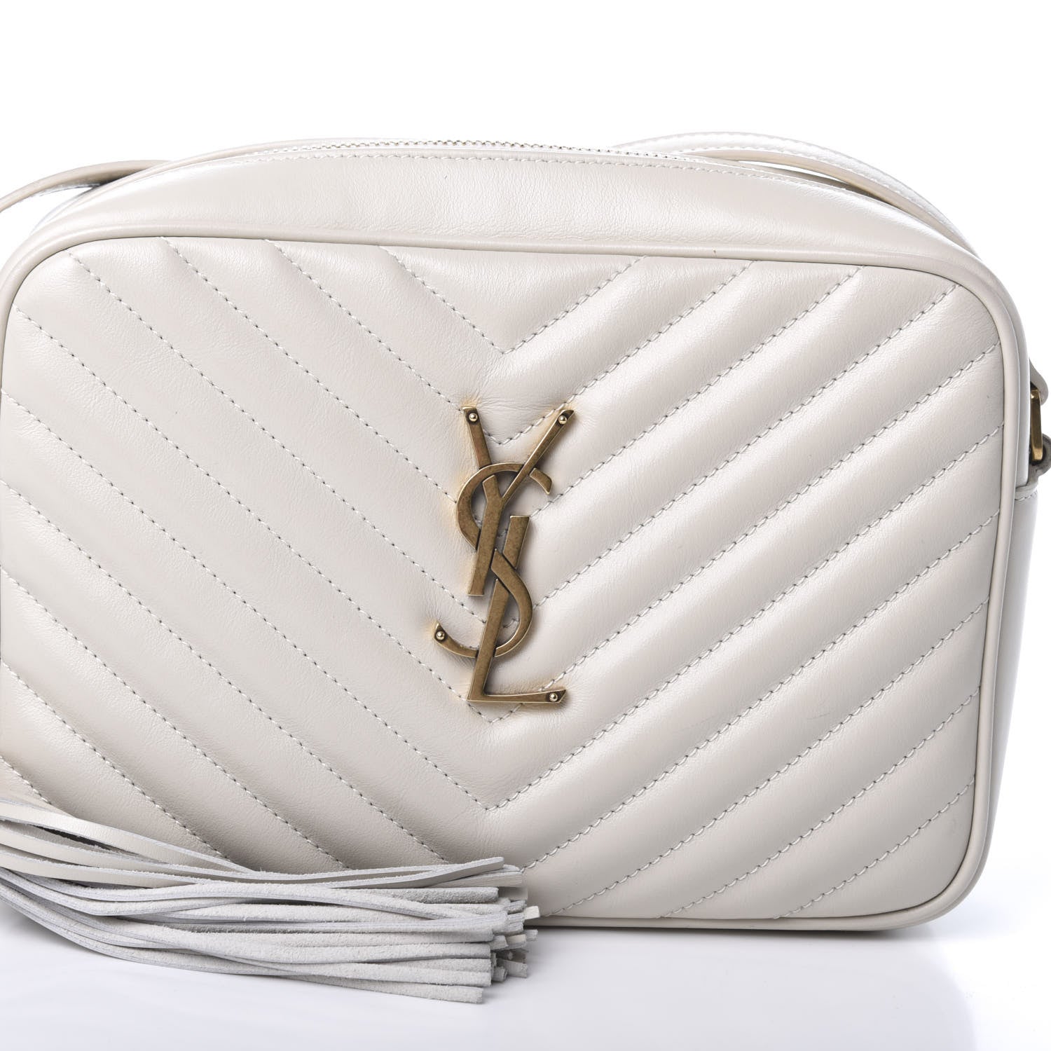 Saint Laurent Calfskin Matelasse Monogram Lou Camera Bag Crema Soft 11 of 20