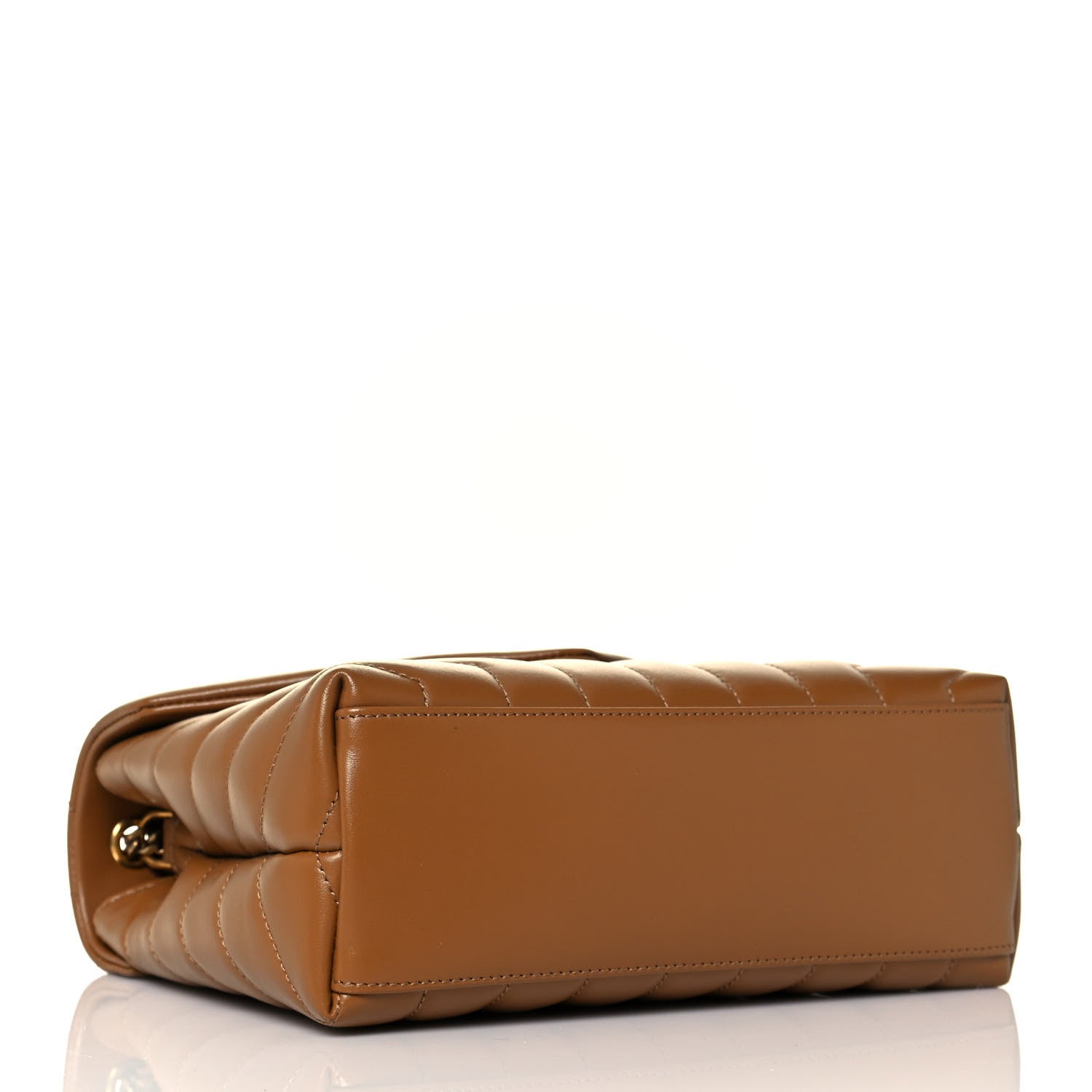 Saint Laurent Calfskin Y Quilted Monogram Small Loulou Chain Satchel Dark Natural 4 of 12