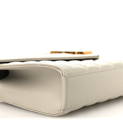Saint Laurent Grain De Poudre Textured Mixed Matelasse Medium Triquilt Monogram Satchel Crema Soft 8 of 12