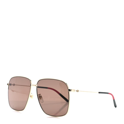 Gucci Web Rectangular Frame Interlocking G Sunglasses GG0394S Green Red 1 of 8