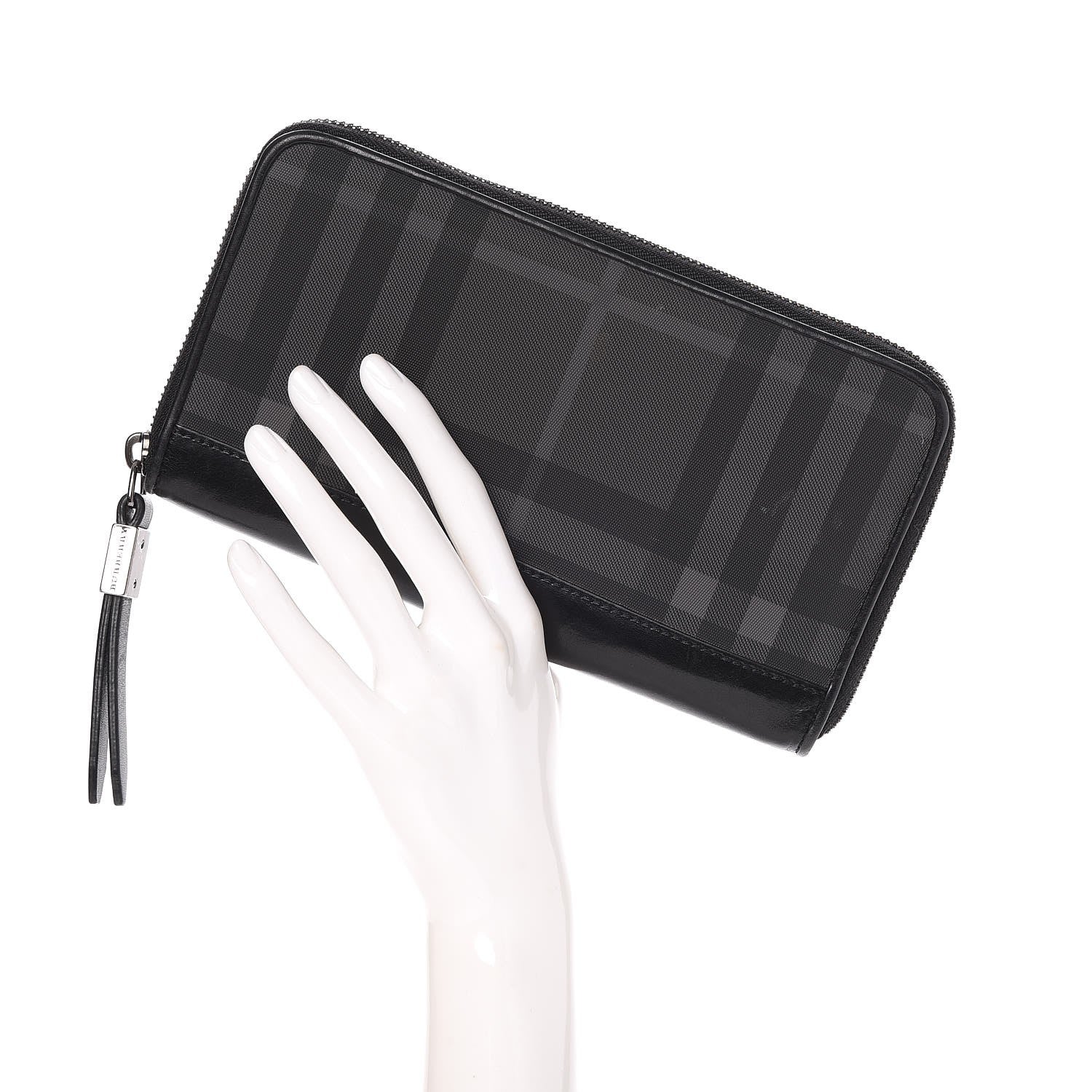Burberry London Check Large Zip Around Wallet Charcoal 2 of 9
