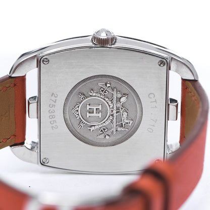 Hermes Stainless Steel Swift 33mm Cape Cod Tonneau Quartz Watch Capucine 4 of 8