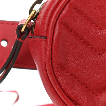 Gucci Calfskin Matelasse GG Marmont Belt Bag 75 30 Hibiscus Red 11 of 13
