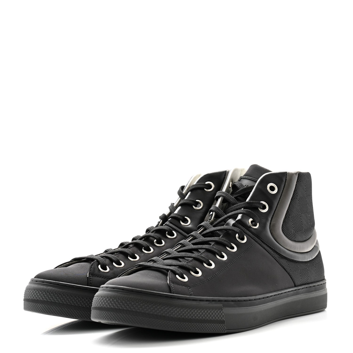 Louis Vuitton Damier Nylon Calfskin Sprinter Sneaker Boots 11 Black 3 of 9