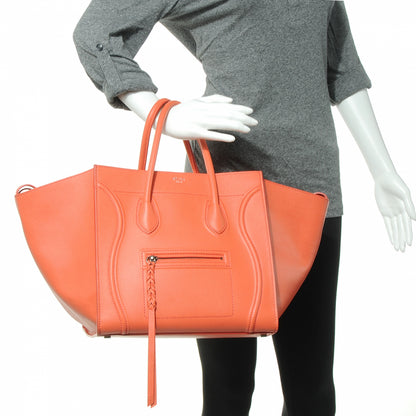 Celine Grained Calfskin Small Phantom Luggage Coral 2 of 9