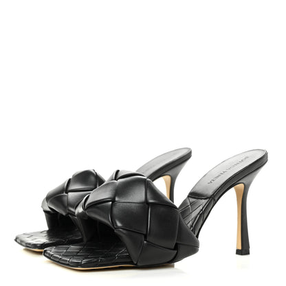 Bottega Veneta Nappa Maxi Intrecciato Lido Mule Sandals 38.5 Black 3 of 8