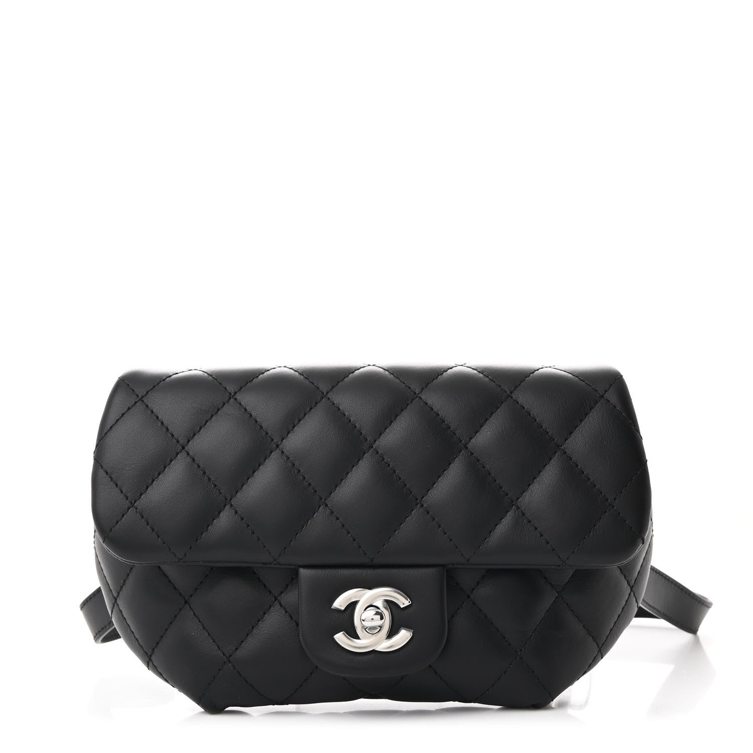 Chanel Calfskin Quilted CC Uniform Flap Belt Bag Black 1 of 12