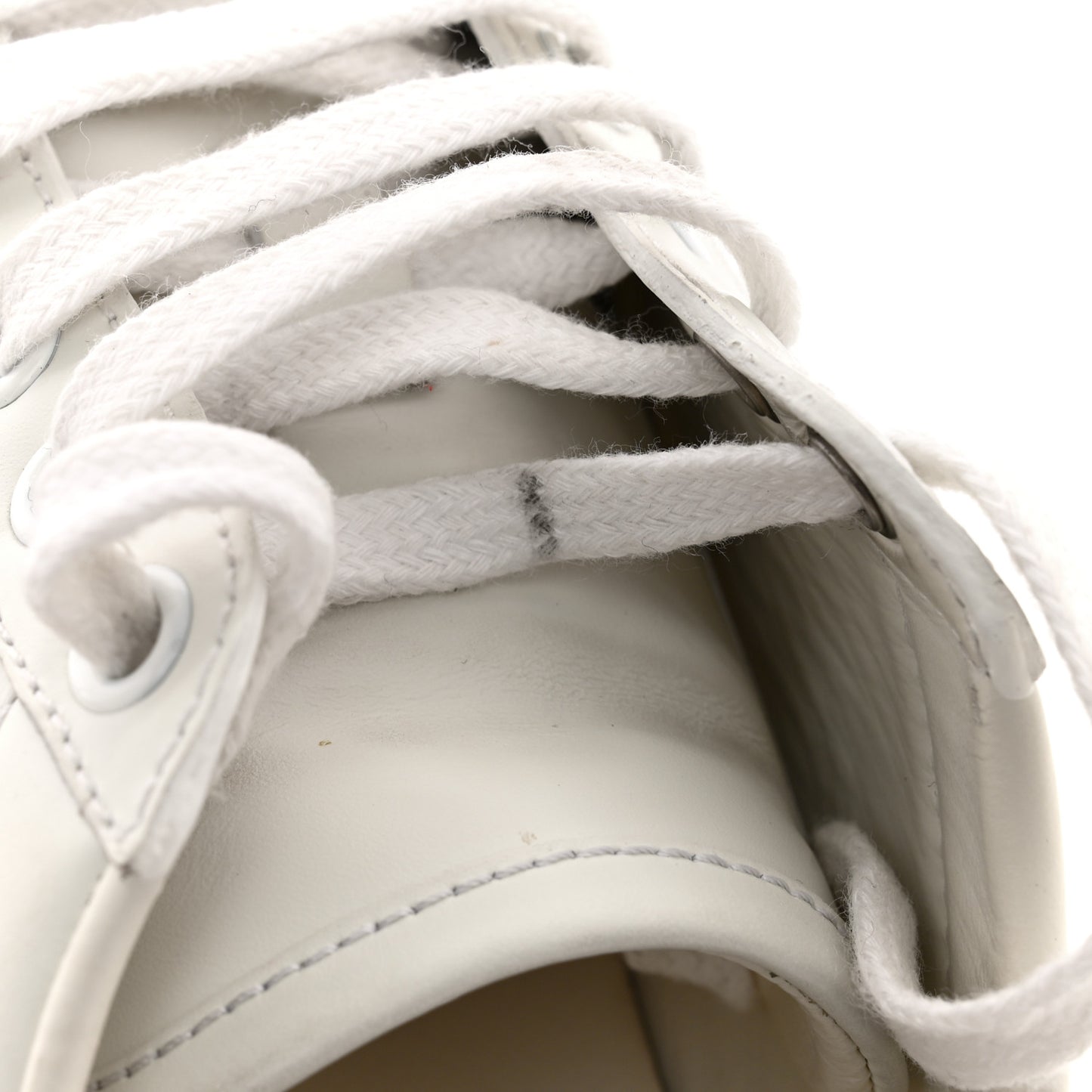 Calfskin Ayers Bee Embroidered Womens Ace Sneakers 35 White Green