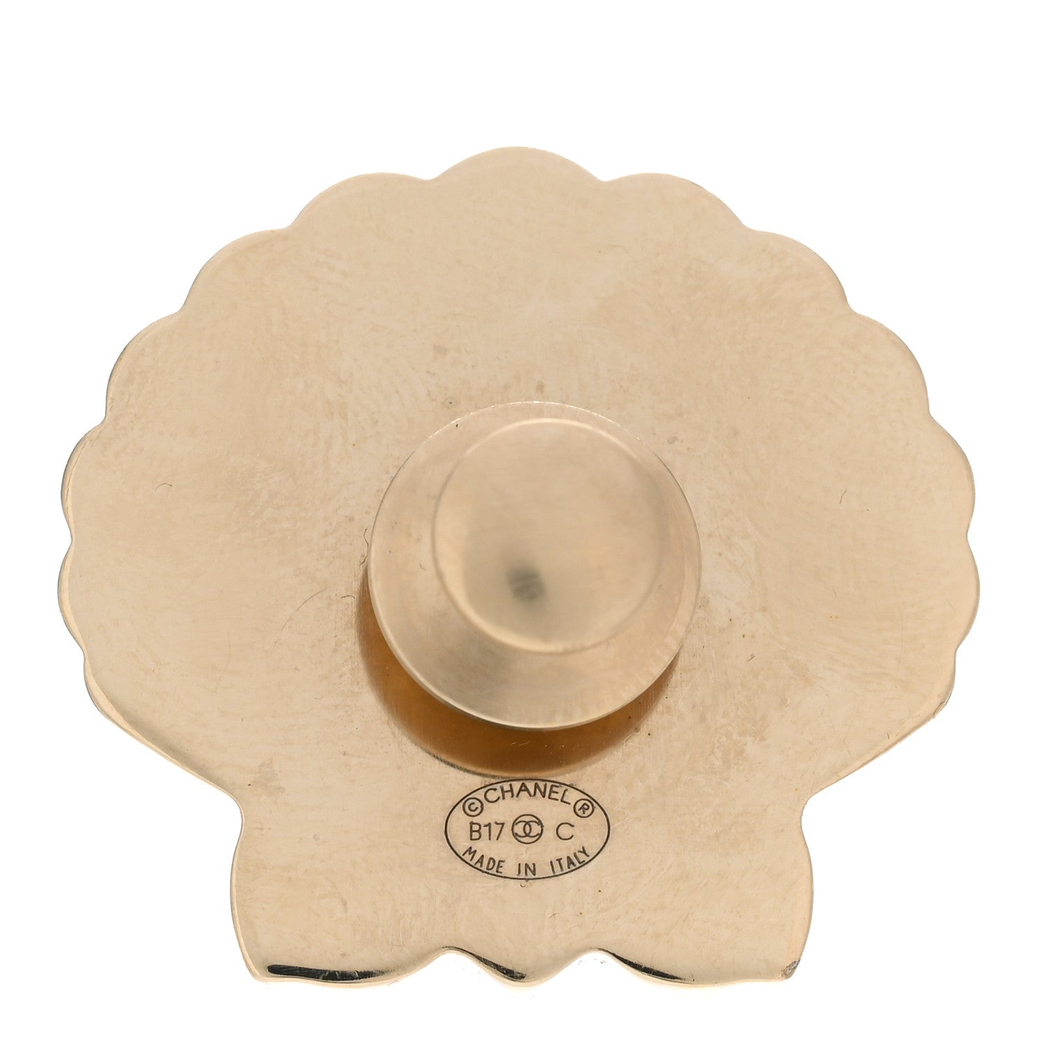 Chanel Enamel Pearl Seashell Brooch Pink Gold 3 of 4