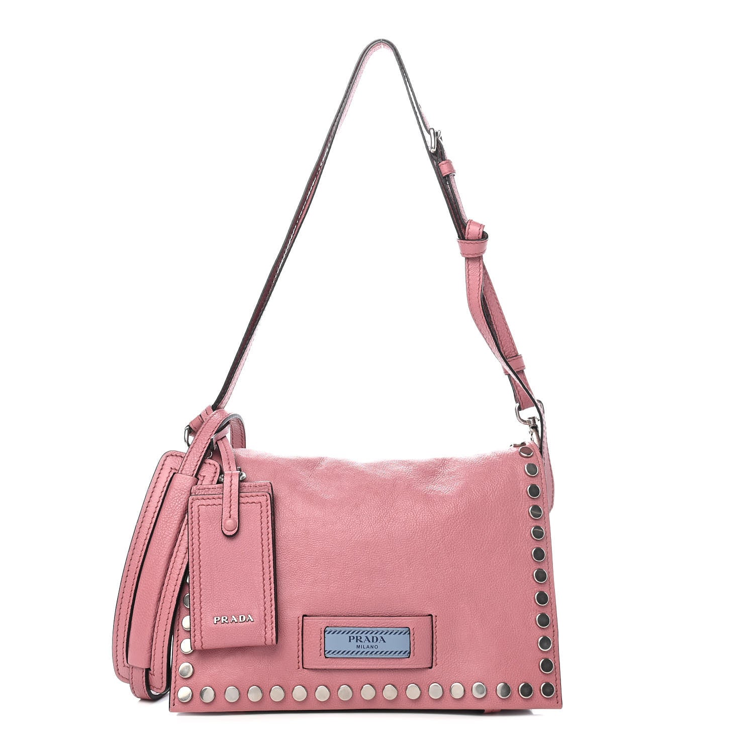 Prada Glace Calfskin Studded Etiquette Flap Loto Astrale 1 of 10