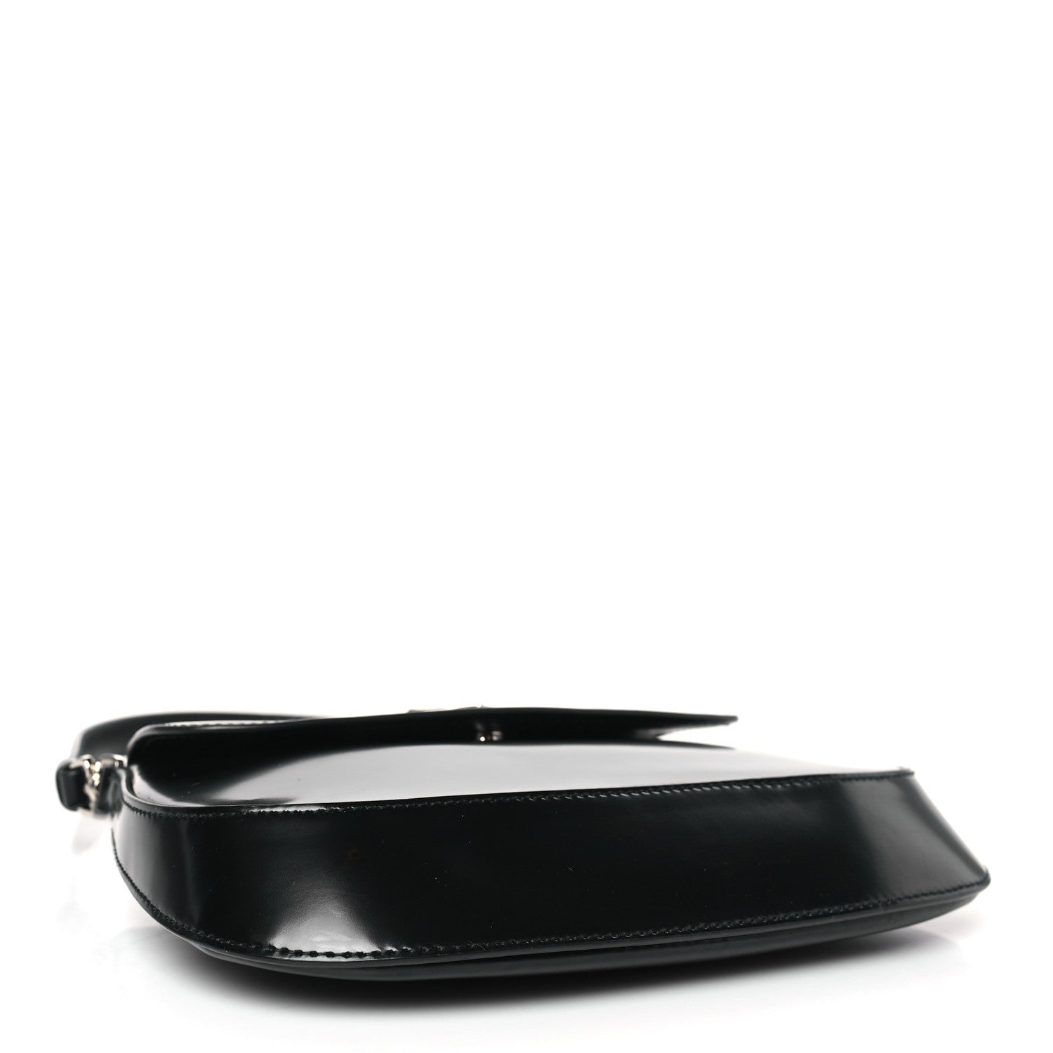 Prada Spazzolato Cleo Flap Shoulder Bag Black 4 of 8