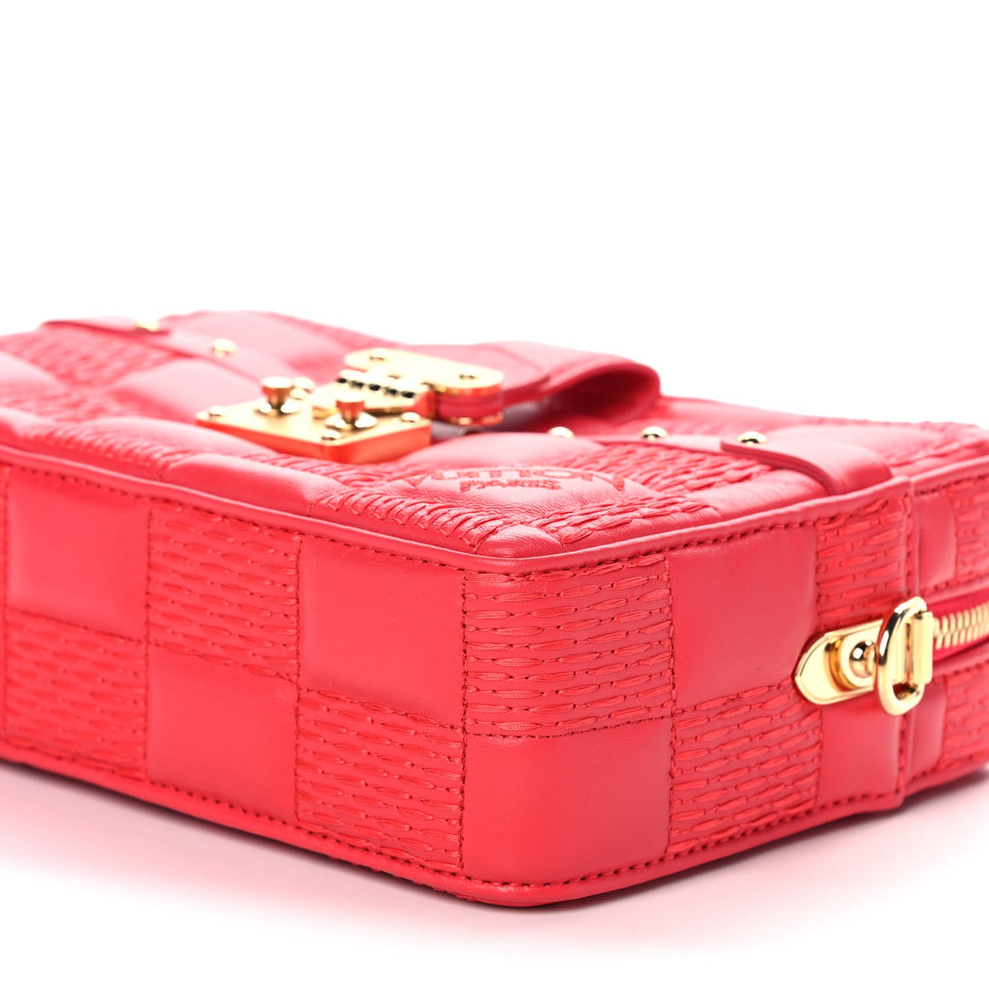 Lambskin Damier Quilt Troca PM Rose