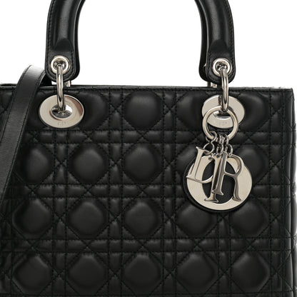Christian Dior Lambskin Cannage Medium Lady Dior Black 8 of 11