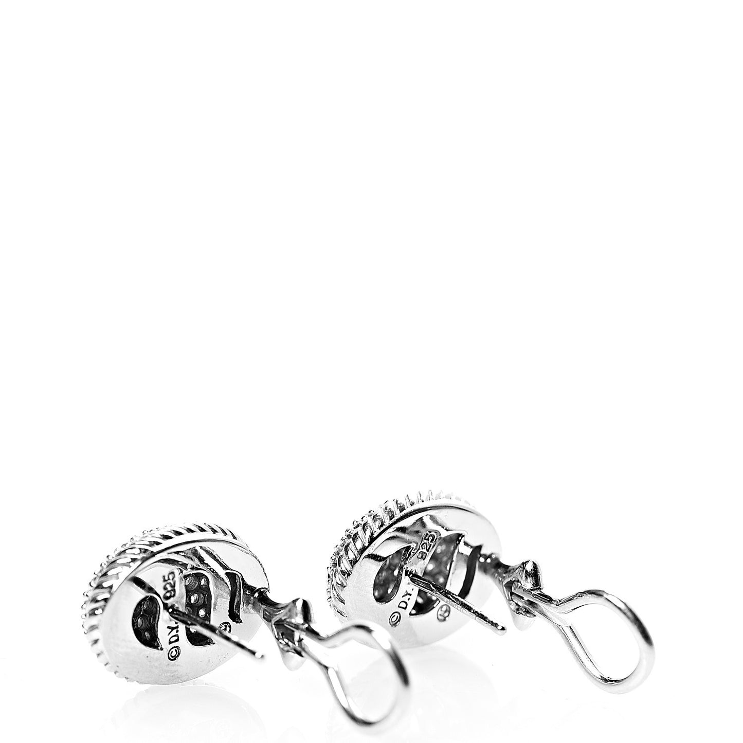 Sterling Silver Diamond Pave Earrings